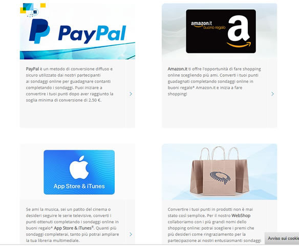 Sondaggi pagati con buoni Amazon e voucher